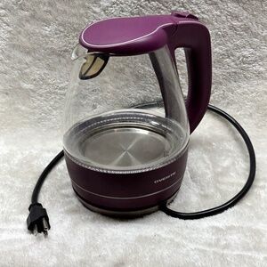 Ovente KG83P 1.5L Glass Cordless Electric Kettle with Base - Eggplant Purple